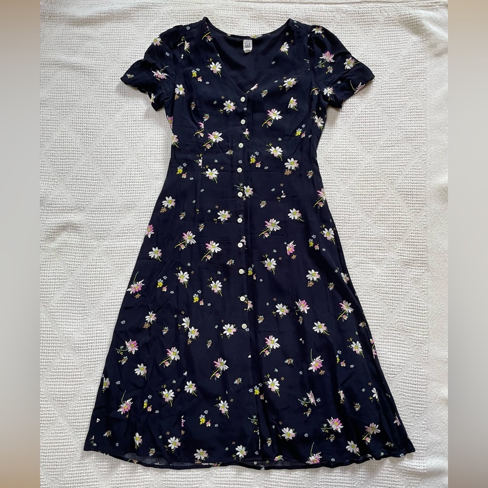 Gap Floral Button-up Midi Dress